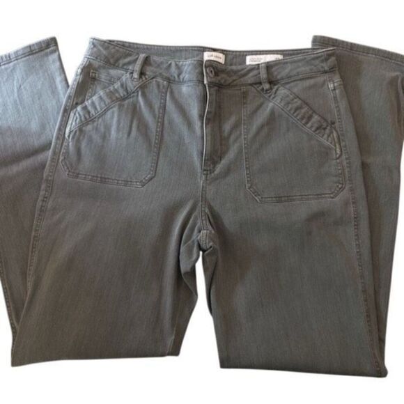 J. Jill light English moss high rise straight pants un cuffed size 12 - Picture 7 of 10